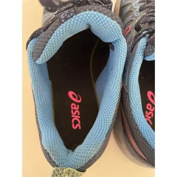 Women's Asics Gel Venture 7 Running Sneakers Size 8.5 Blue/Gray/Pink-Gently Used - Picture 11 of 12